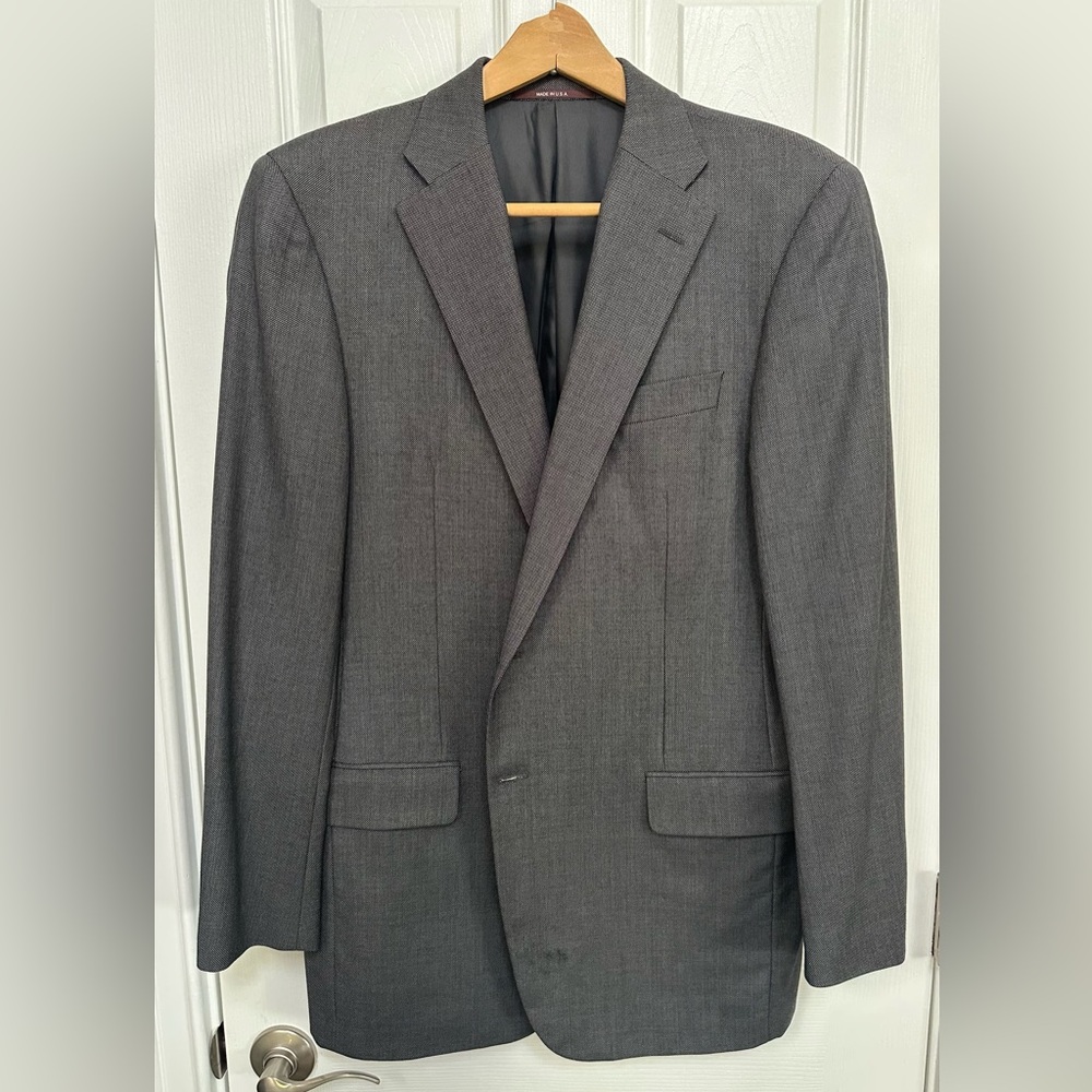 Loro Piana Men's Gray Sport Coat Jacket Sz 42 Long Working Cuffs